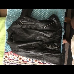 Calvin Klein leather jacket red dress Ralph Lauren